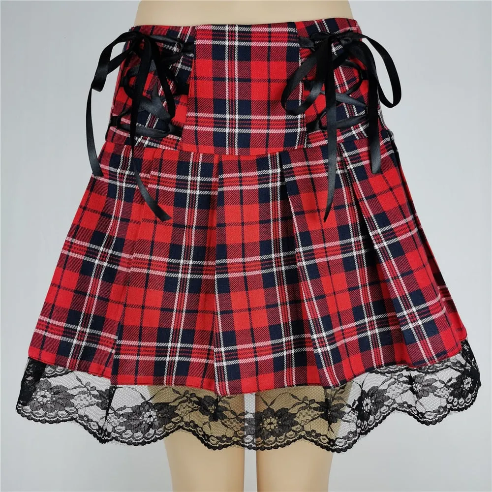 'Twisted' Check Skirt