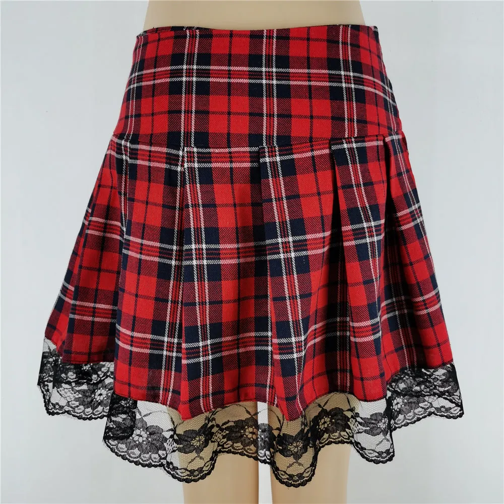 'Twisted' Check Skirt