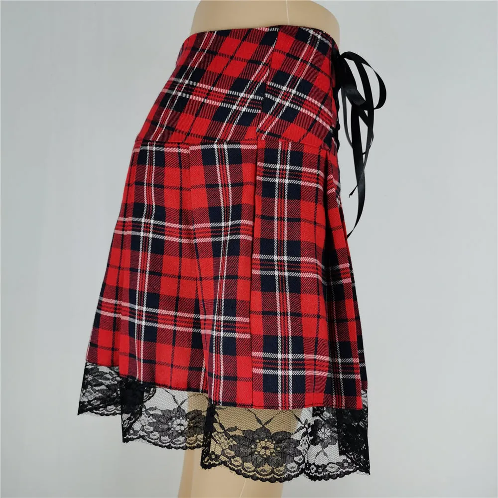 'Twisted' Check Skirt