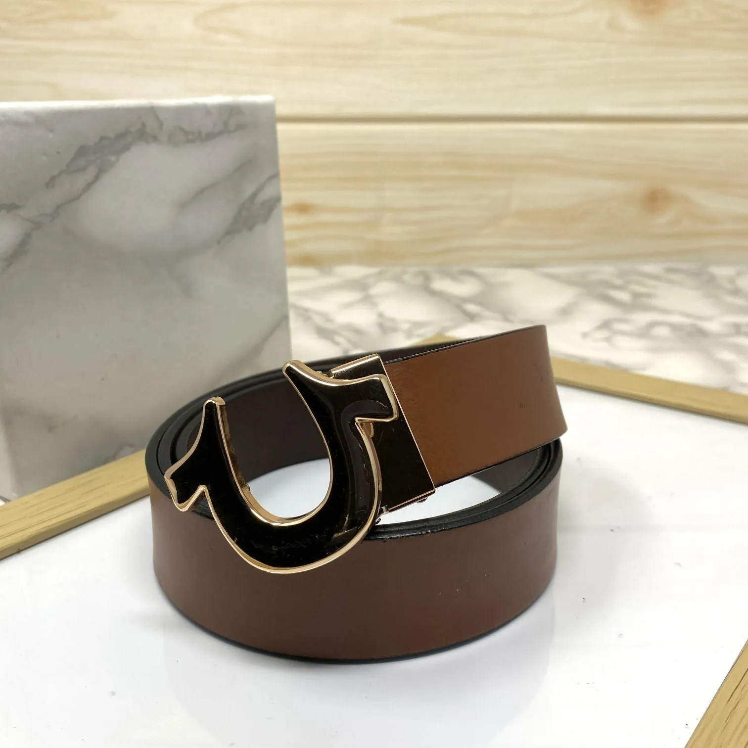 U-Pattern Formal and Casual Leather Strap belt-JonasParamount