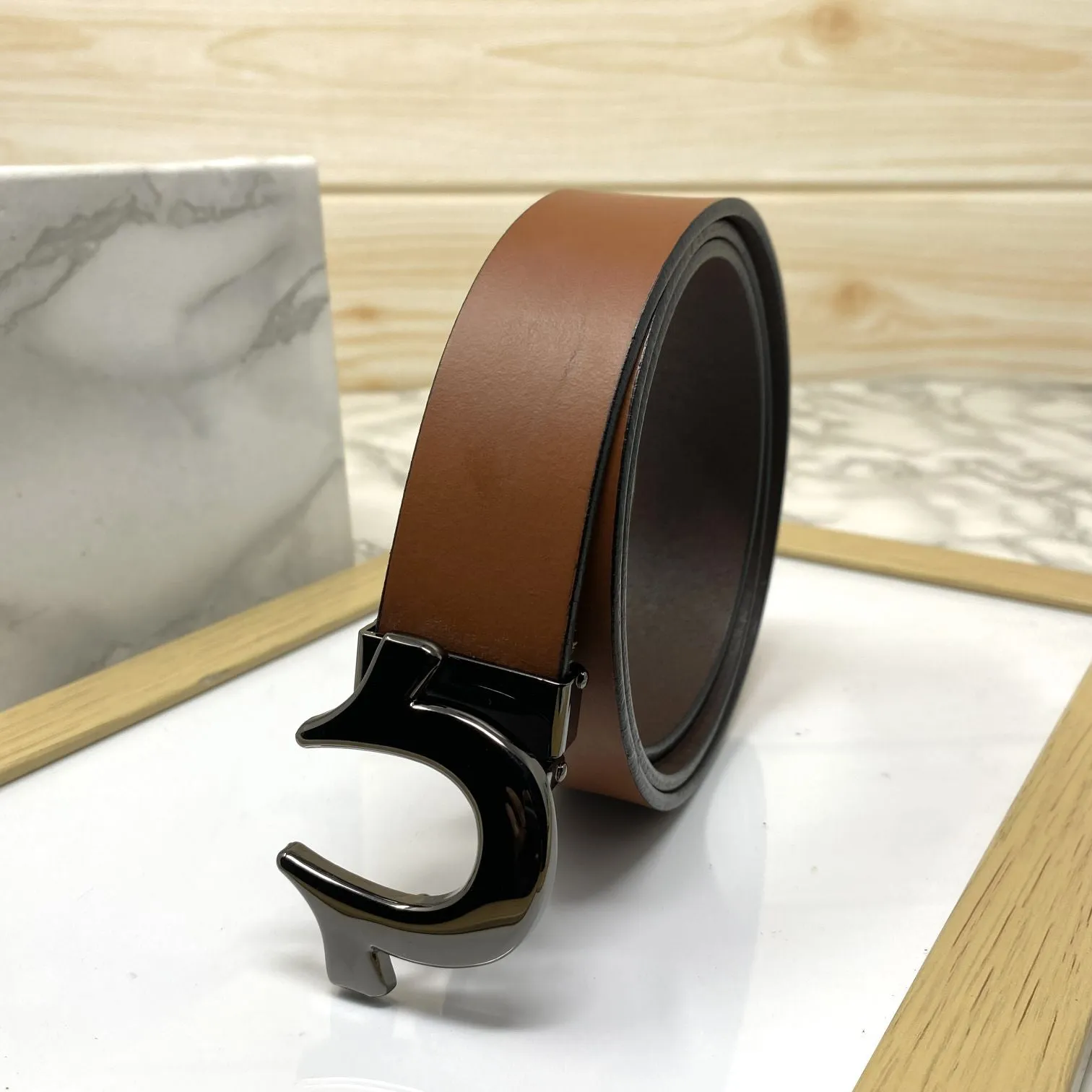 U-Pattern Formal and Casual Leather Strap belt-JonasParamount