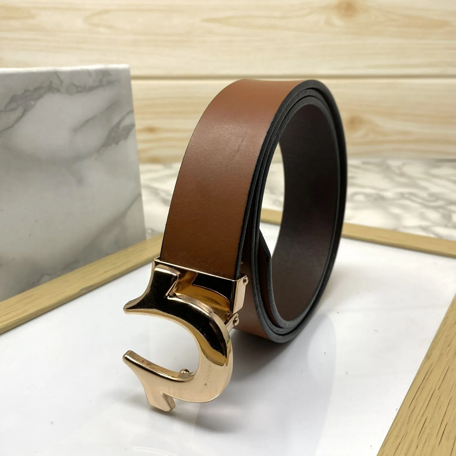 U-Pattern Formal and Casual Leather Strap belt-JonasParamount