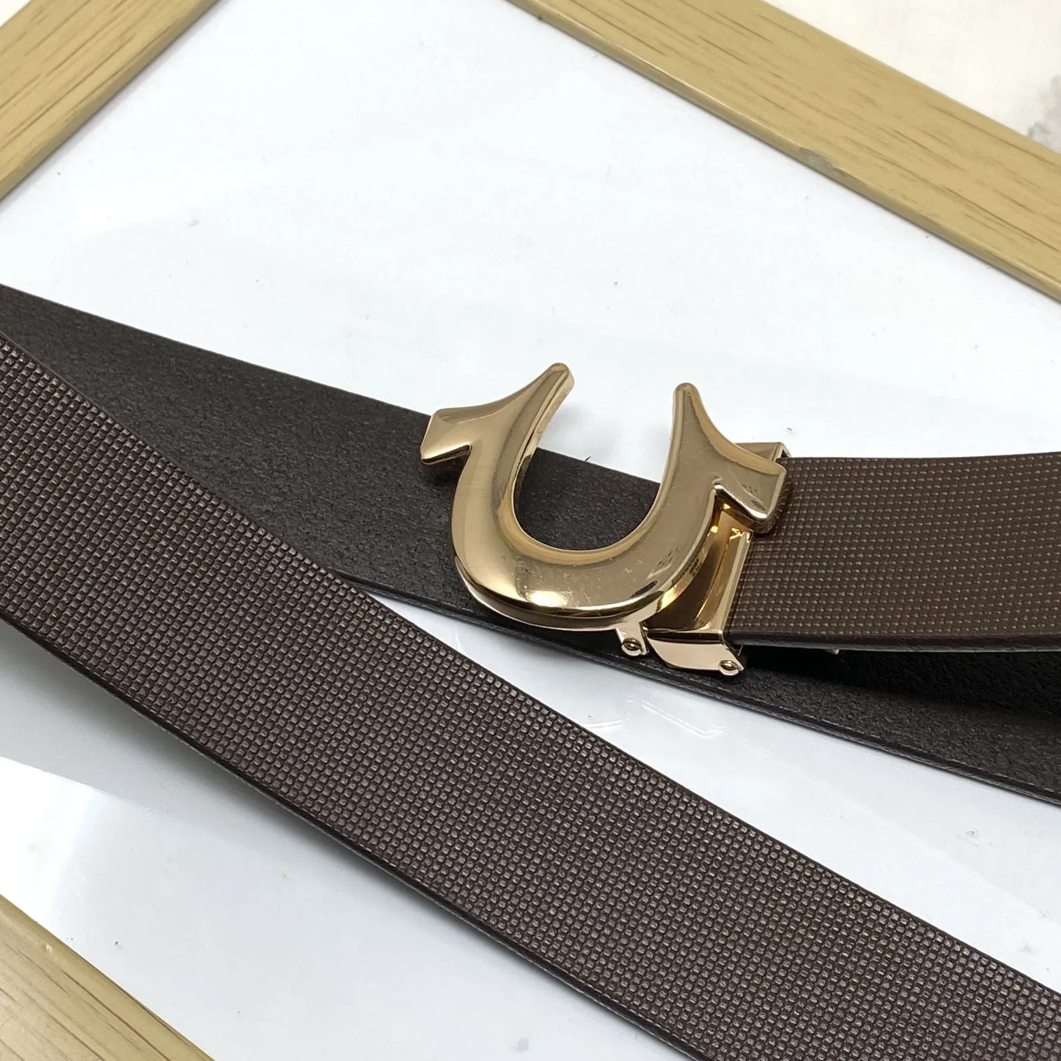 U-Pattern Formal and Casual Leather Strap belt-JonasParamount