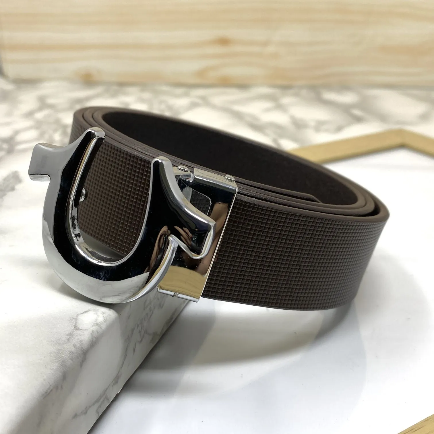 U-Pattern Formal and Casual Leather Strap belt-JonasParamount