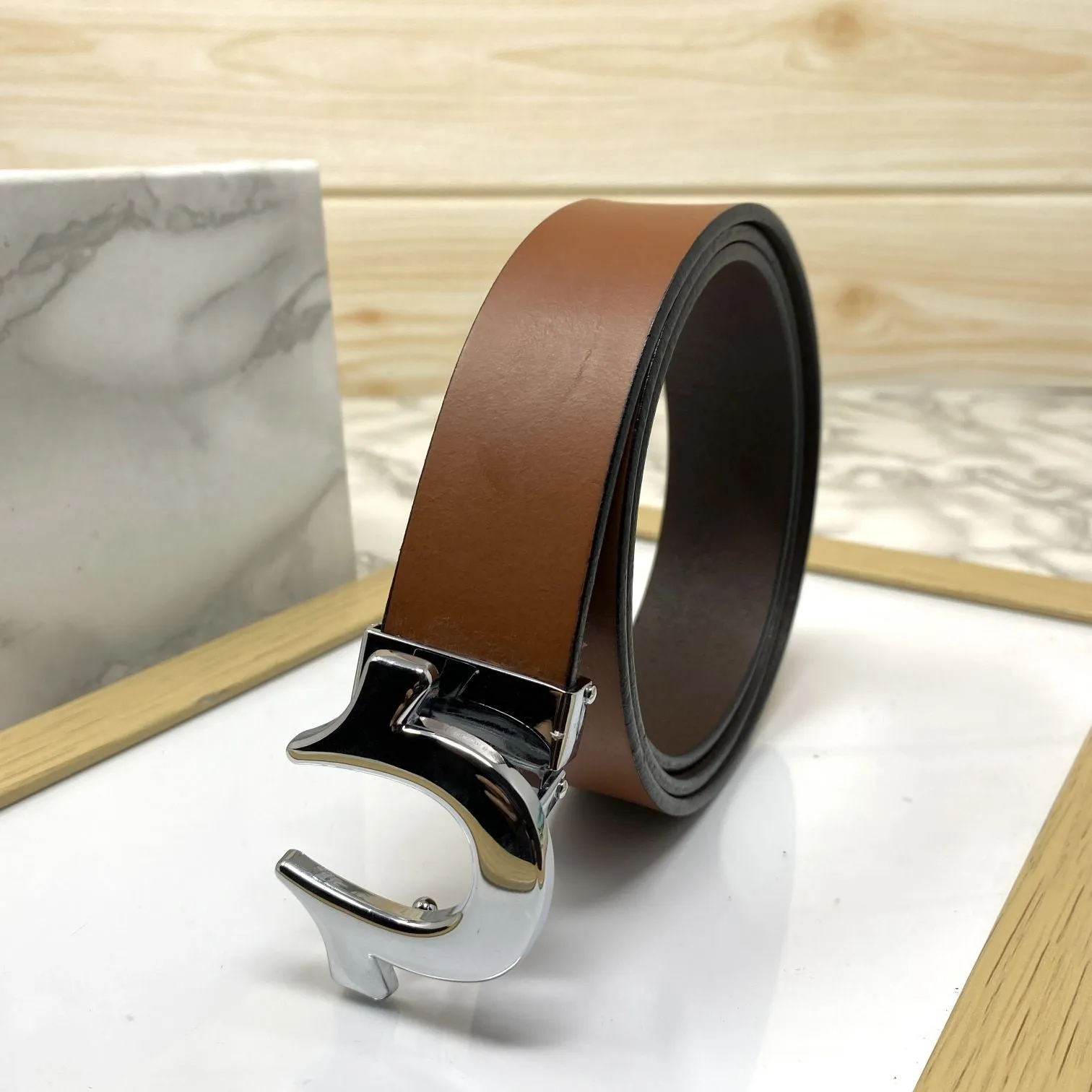 U-Pattern Formal and Casual Leather Strap belt-JonasParamount