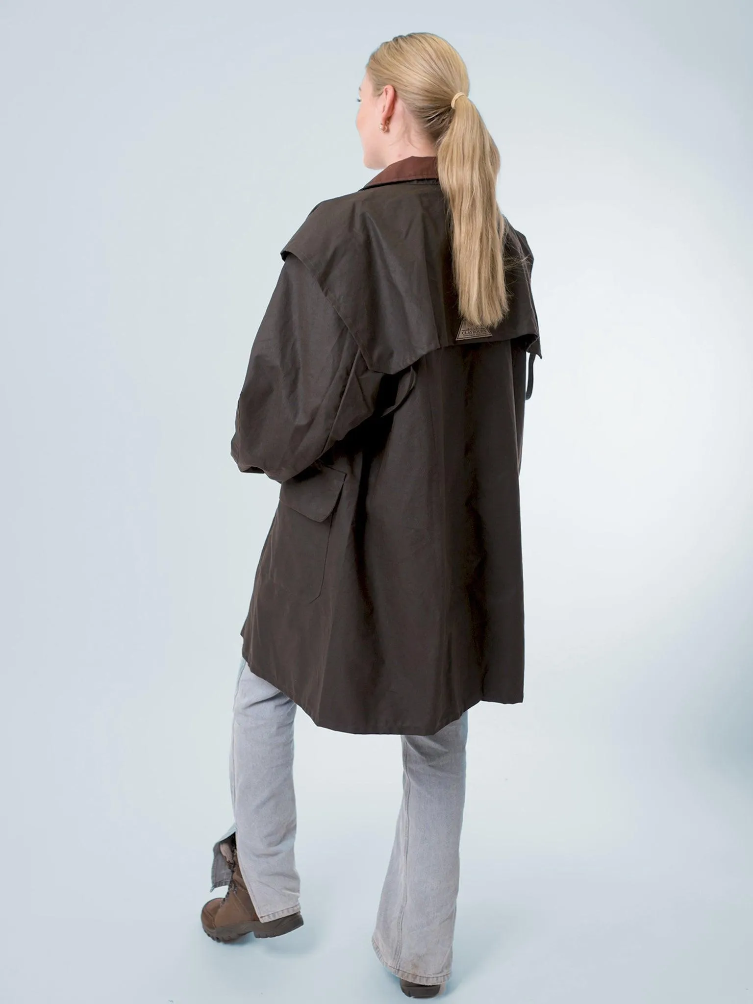 Unisex Oilskin Short Coat with Hood