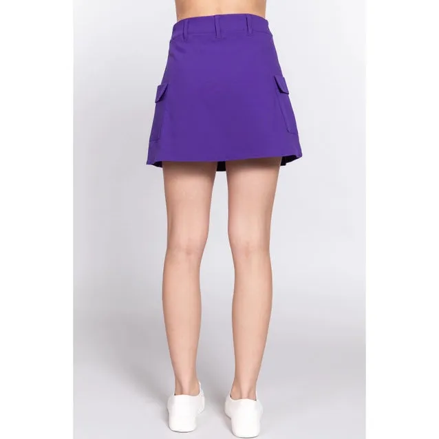 Women's Cargo Mini Skirt with Underpants