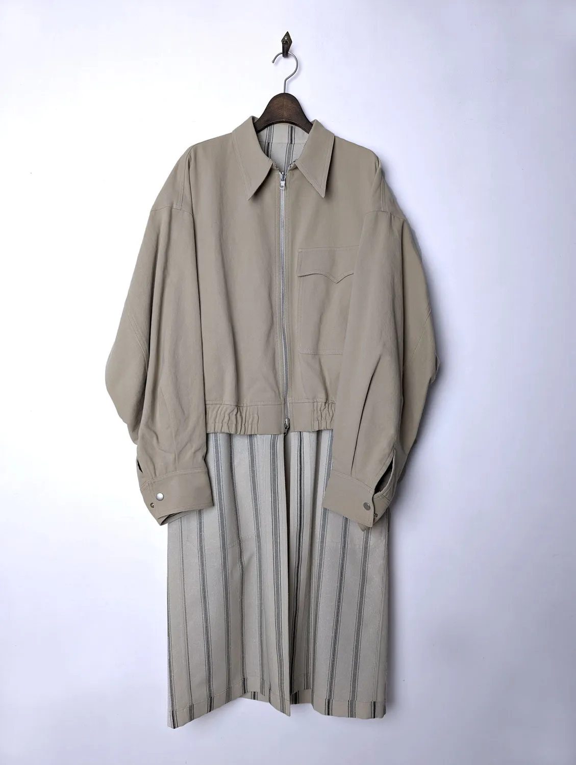 Y's.... 　 HARD TWISTED COTTON SATIN REVERSIBLE COAT