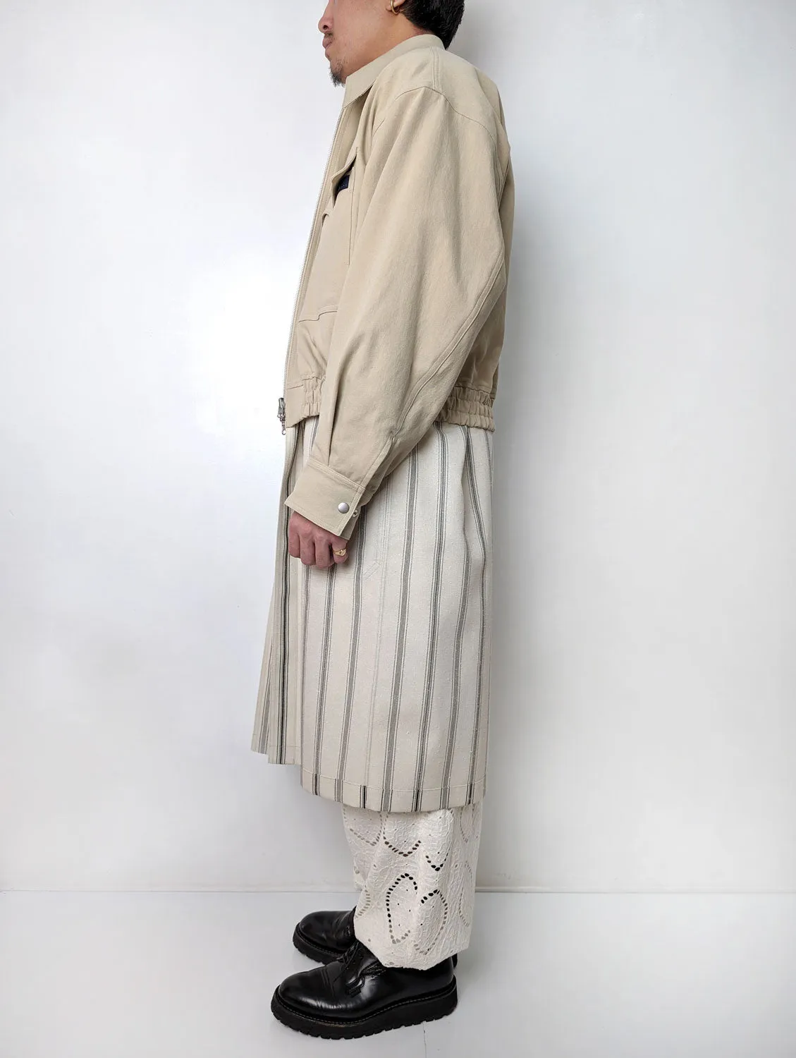 Y's.... 　 HARD TWISTED COTTON SATIN REVERSIBLE COAT